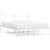 vidaXL Struttura letto con testiera in metallo bianco 150x200 cm