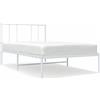 vidaXL Struttura letto con testiera in metallo bianco 100x200 cm