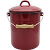 Karl Krueger Secchio per rifiuti in acciaio smaltato Karl Krüger, con coperchio, 10 litri, rosso/nero