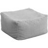 Home Deluxe - Accogliente sgabello a sacco - Tessuto: velluto a coste, colore: grigio chiaro - Dimensioni: 44 x 44 x 25 cm, compresa l'imbottitura I Sacco a sacco a fagiolo