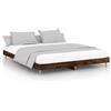 vidaXL Struttura letto senza materasso in rovere fumé 160x200 cm materiale a base di legno