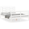 vidaXL Letto in legno massiccio con testiera bianca 140x190 cm