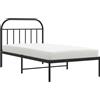 vidaXL Struttura letto con testiera in metallo nero 100x190 cm
