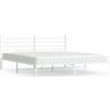 vidaXL Struttura letto con testiera in metallo bianco 180x200 cm