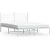 vidaXL Struttura letto con testiera in metallo bianco 120x200 cm