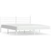 vidaXL Struttura letto con testiera in metallo bianco 183x213 cm