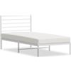 vidaXL Struttura letto con testiera in metallo bianco 90x200 cm