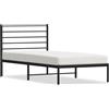 vidaXL Struttura letto con testiera in metallo nero 75x190 cm