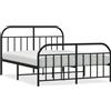vidaXL Struttura letto con testiera e pediera in metallo nero 150x200 cm