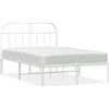 vidaXL Struttura letto con testiera in metallo bianco 120x200 cm