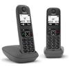 Gigaset As490 Duo Telefono Cordless Doppio Vivavoce Black
