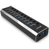 Lindy Hub USB 3.0 Lindy a 10 porte con interruttori on/off