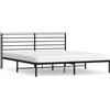 vidaXL Struttura letto con testiera in metallo nero 200x200 cm