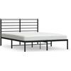 vidaXL Struttura letto con testiera in metallo nero 140x190 cm