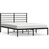 vidaXL Struttura letto con testiera in metallo nero 140x200 cm