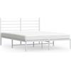 vidaXL Struttura letto con testiera in metallo bianco 120x190 cm