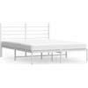 vidaXL Struttura letto con testiera in metallo bianco 160x200 cm