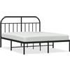 vidaXL Struttura letto con testiera in metallo nero 140x190 cm