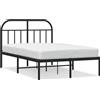 vidaXL Struttura letto con testiera in metallo nero 120x200 cm