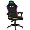 Huzaro Force 4.4 | Illuminazione LED RGB Sedia da gioco Sedia da ufficio Sedia ergonomica in tessuto | Poggiatesta Cuscino lombare Funzione dondolo | Nero