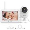 LIONELO Babyline 6.2 Baby monitor elettronico con display FULL HD 5" Portata fino a 200 metri Comunicazione bidirezionale Modalità notturna