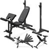 Zipro Set panca pesi Zipro Superset - Con supporto pesi indipendente incl. curl pulpit & leg trainer Panca inclinata regolabile & panca negativa Portata fino a 270 kg