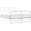 vidaXL Struttura letto con testiera e pediera in metallo bianco 150x200 cm