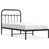 vidaXL Struttura letto con testiera in metallo nero 90x200 cm