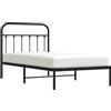 vidaXL Struttura letto con testiera in metallo nero 100x190 cm