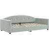 vidaXL Letto da giorno grigio chiaro 100x200 cm in velluto