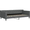 vidaXL Letto da giorno grigio scuro 90x200 cm in tessuto