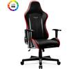 Diablo X-ST4RTER Sedia da gioco Sedia da ufficio Sedia per PC Rivestimento in tessuto ergonomico Braccioli 2D Meccanismo di inclinazione, Colore: Nero LED