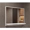 hajduk furniture Specchio da Bagno da Parete con Mensola Bianco 50x60 cm Salvaspazio Design Moderno