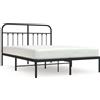 vidaXL Struttura letto con testiera in metallo nero 140x190 cm