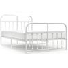 vidaXL Struttura letto con testiera e pediera in metallo bianco 120x200 cm