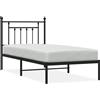 vidaXL Struttura letto con testiera in metallo nero 90x190 cm