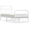 vidaXL Struttura letto con testiera e pediera in metallo bianco 90x190 cm