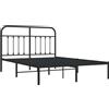 vidaXL Struttura letto con testiera in metallo nero 140x200 cm