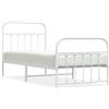vidaXL Struttura letto con testiera e pediera in metallo bianco 90x200 cm