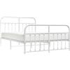 vidaXL Struttura letto con testiera e pediera in metallo bianco 140x190 cm
