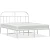 vidaXL Struttura letto con testiera in metallo bianco 180x200 cm