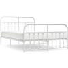 vidaXL Struttura letto con testiera e pediera in metallo bianco 140x200 cm