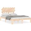 vidaXL Letto in legno massiccio con testiera