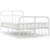 vidaXL Struttura letto con testiera e pediera in metallo bianco 120x190 cm