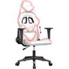 vidaXL Sedia da gioco in ecopelle bianca e rosa