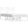 vidaXL Struttura letto con testiera in metallo bianco 120x200 cm
