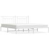 vidaXL Struttura letto con testiera in metallo bianco 200x200 cm