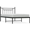 vidaXL Struttura letto con testiera in metallo nero 107x203 cm