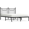 vidaXL Struttura letto con testiera in metallo nero 150x200 cm