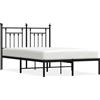 vidaXL Struttura letto con testiera in metallo nero 135x190 cm
